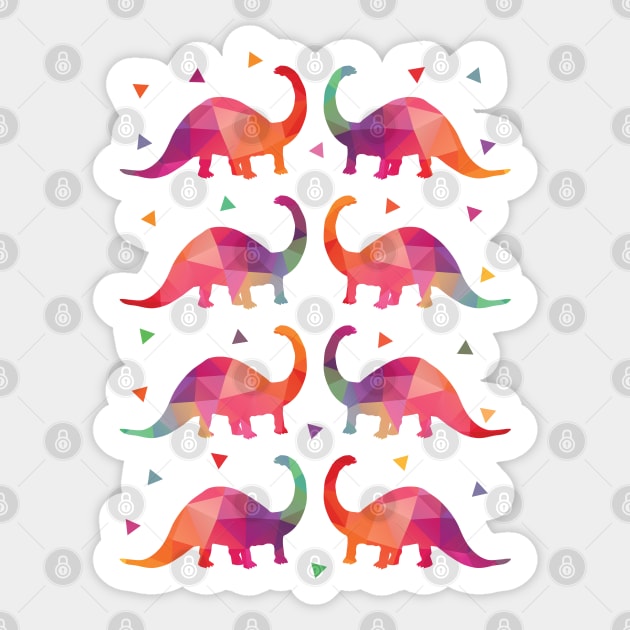 Geometric Dinosaurs Sticker by QueenieLamb